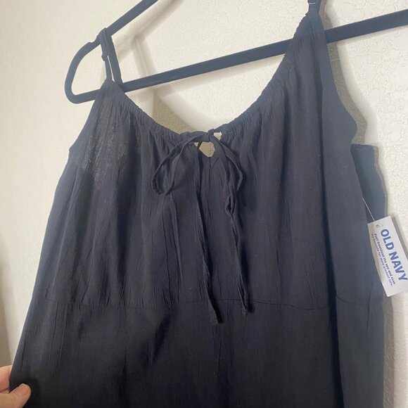 NEW‎ Cami Maxi Dress M Black Babydoll Stappy Casual Lounge Lightweight - Picture 5 of 16